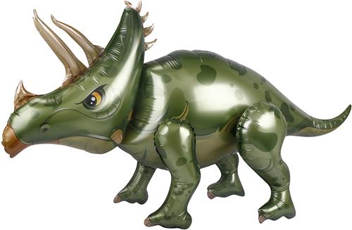 Шар (40''/102 см) Ходячая Фигура, Динозавр Трицератопс, Зеленый, 1 шт. в упак.