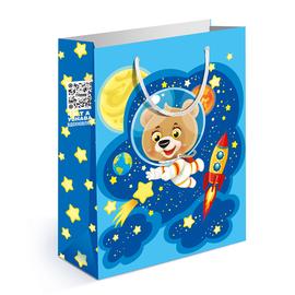 Купить Пакет подарочный, Медвежонок-космонавт, 23*18*10 см, 1 шт.