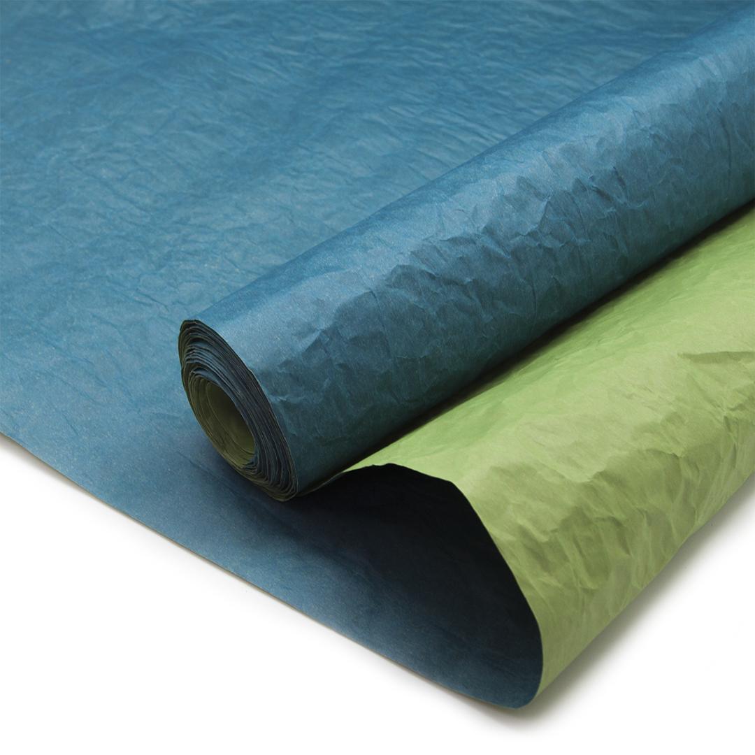 Упаковочная жатая бумага (0,7*5 м) Эколюкс, Синий/Зеленый, 1 шт.