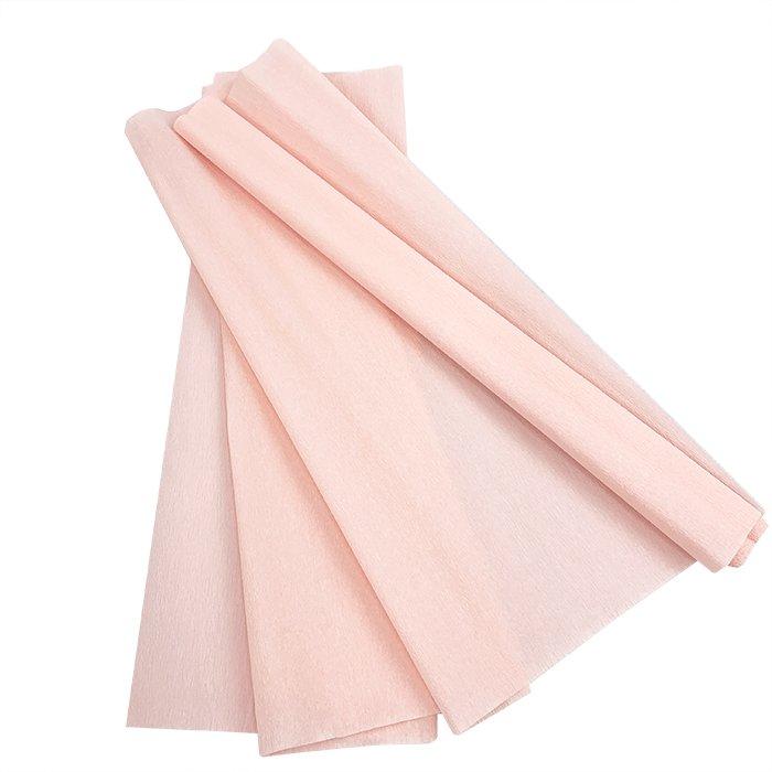Упаковочная гофрированная бумага (0,5*2,5 м) Бело-розовый, 1 шт.