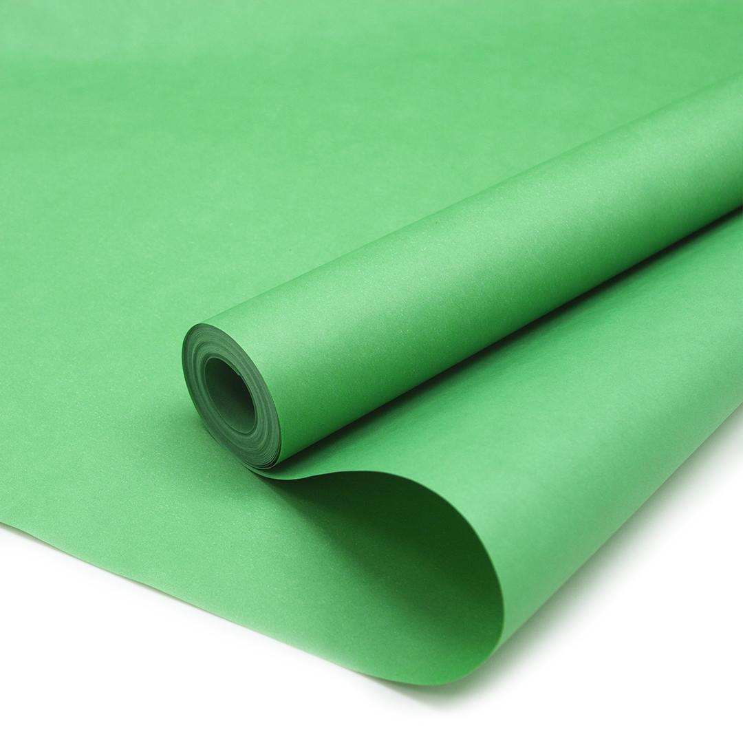 Упаковочная бумага, Крафт 70гр (0,5*10 м) Зеленый травяной, 2 ст, 1 шт.