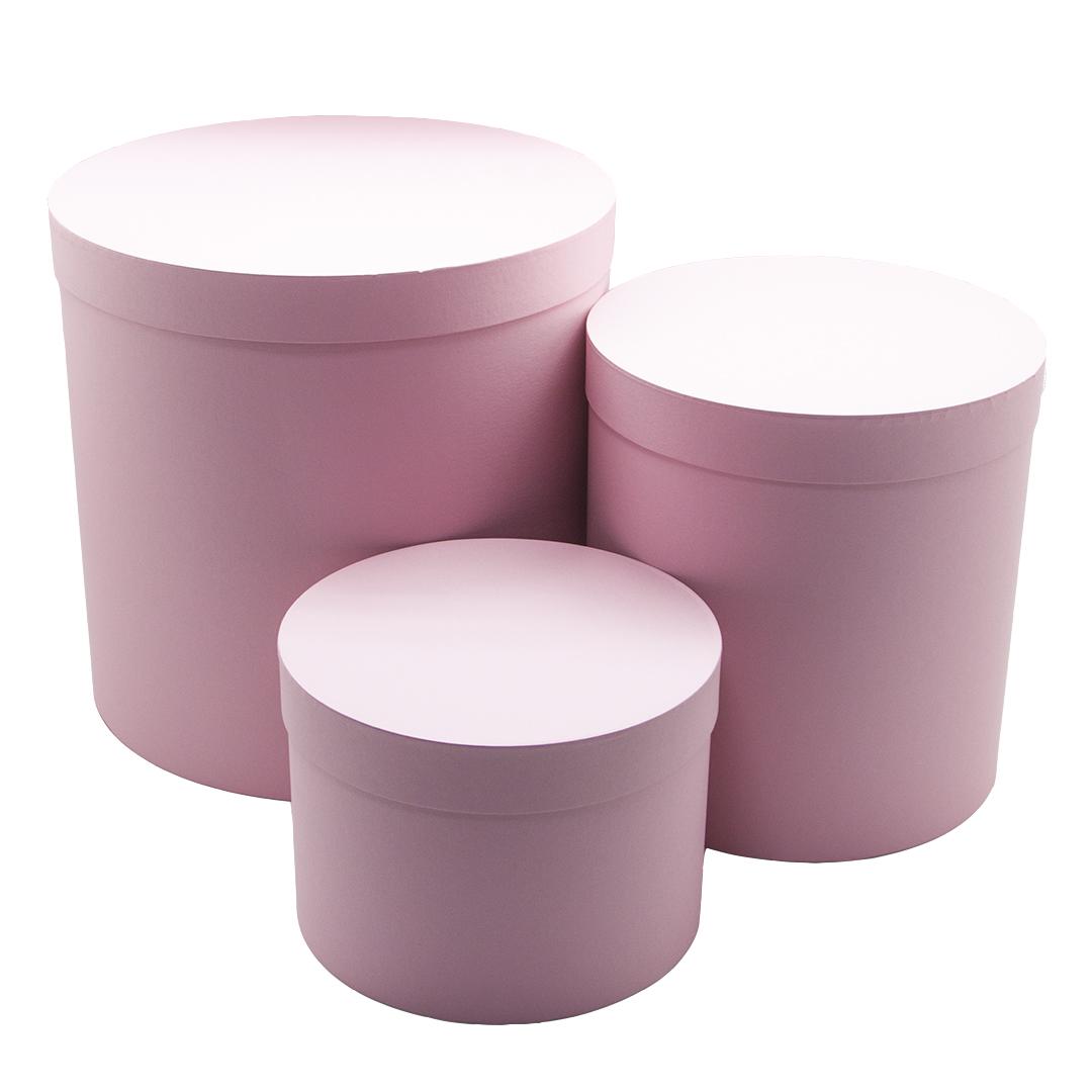 Набор коробок Цилиндр, Розовый, 30*30*30 см, 3 шт.