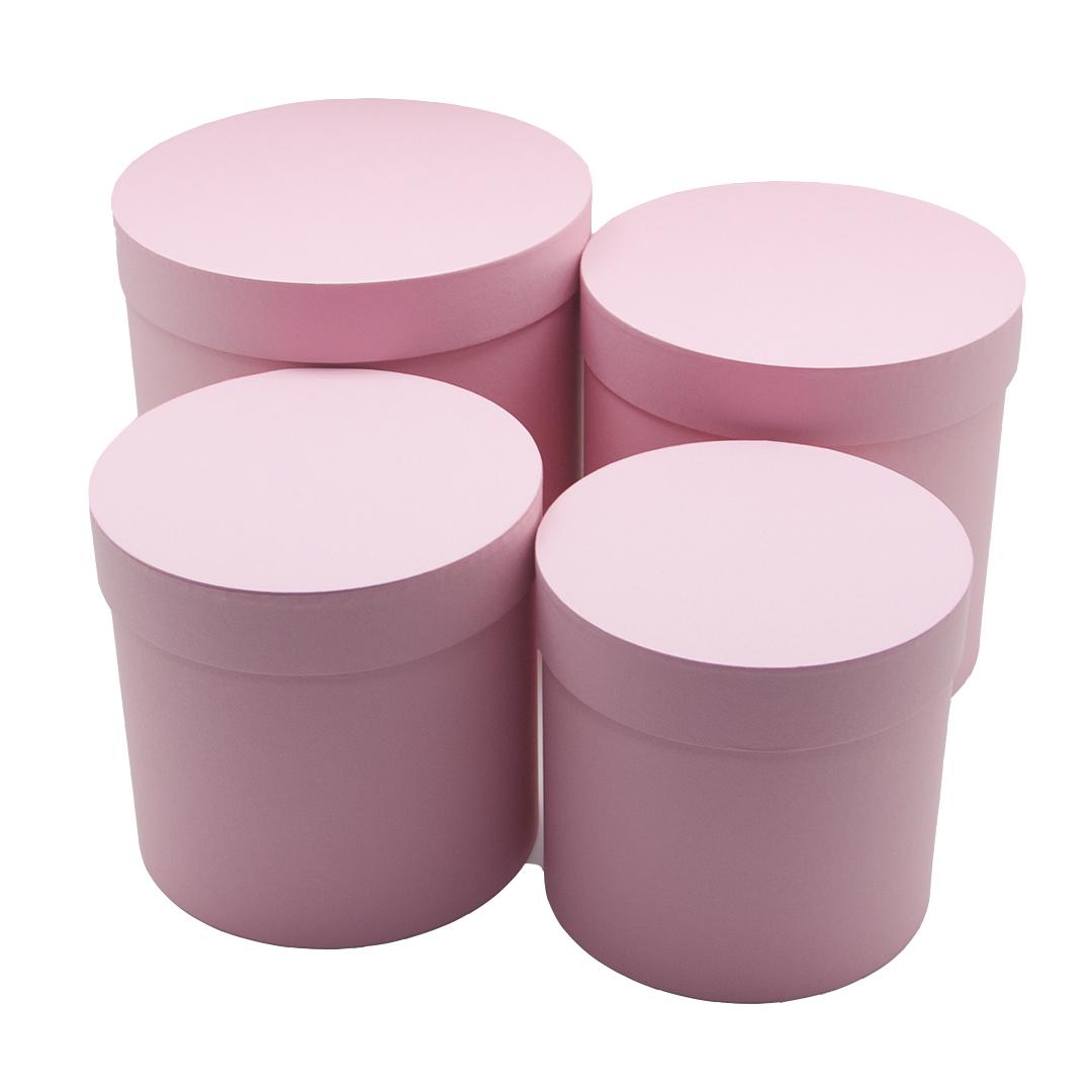 Набор коробок Цилиндр, Розовый, 20*20*20 см, 4 шт.