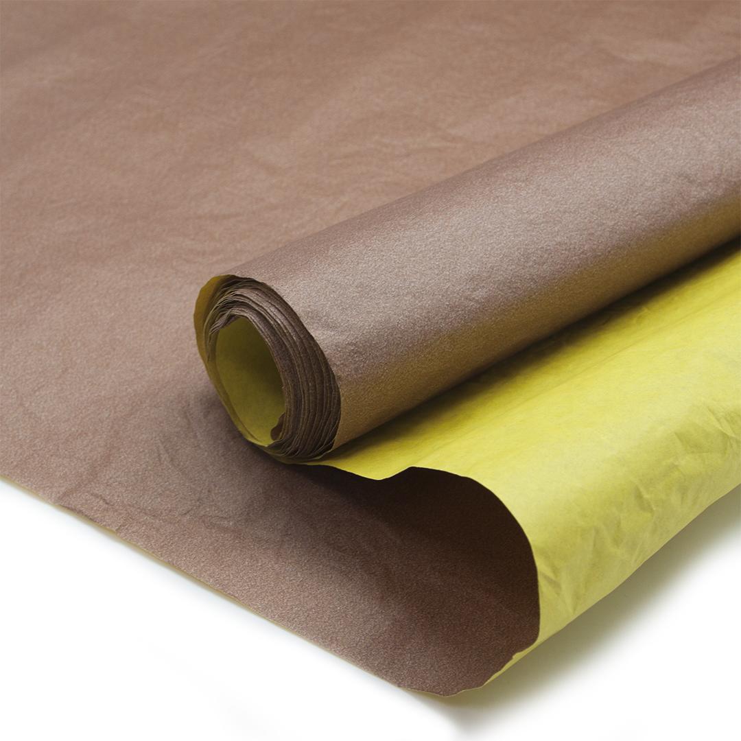 Упаковочная жатая бумага (0,7*5 м) Эколюкс, Молочный шоколад/Желтый, 1 шт.