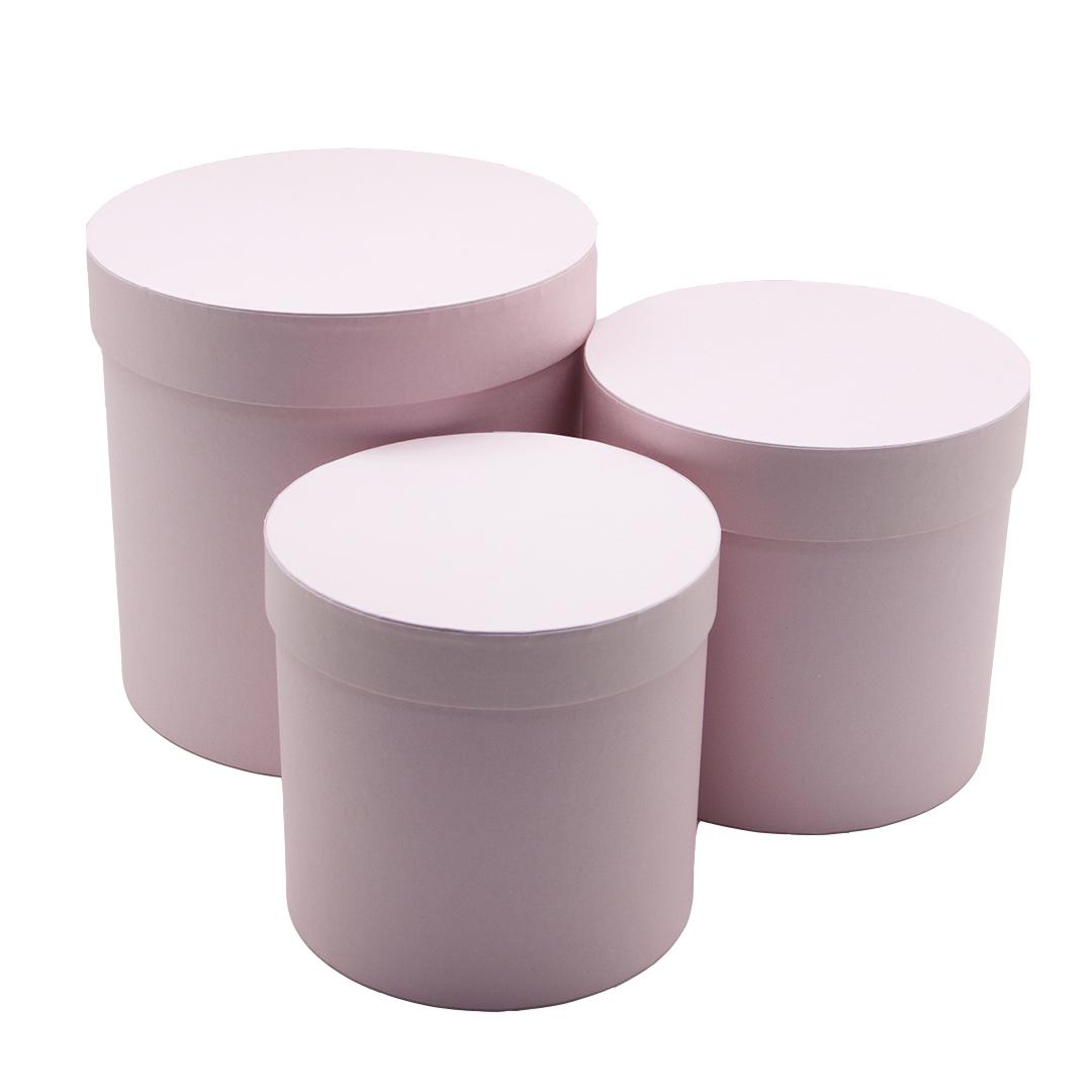 Набор коробок Цилиндр, Светло-розовый, 18*18*18 см, 3 шт.