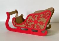 Декоративный ящик Сани Деда Мороза, Красный, 27*10*14 см, 1 шт.