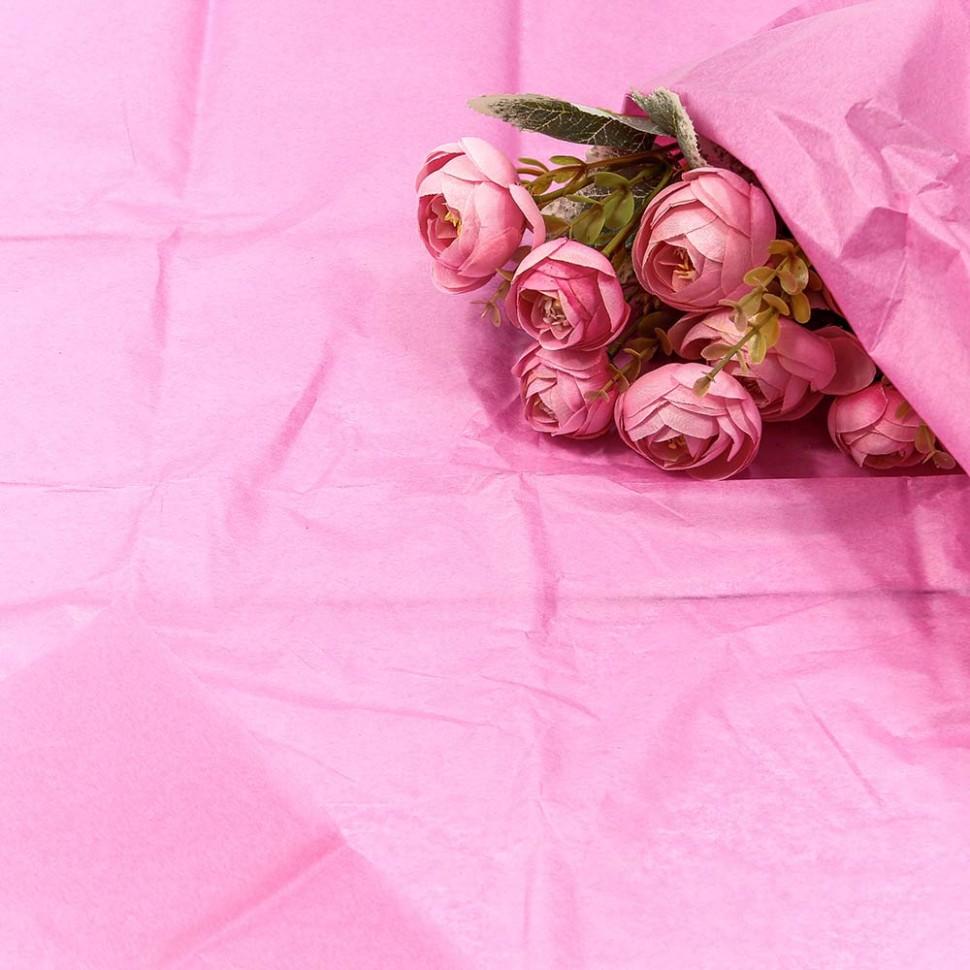 Упаковочная бумага, Тишью (0,5*0,7 м) Розовый, 10 шт.
