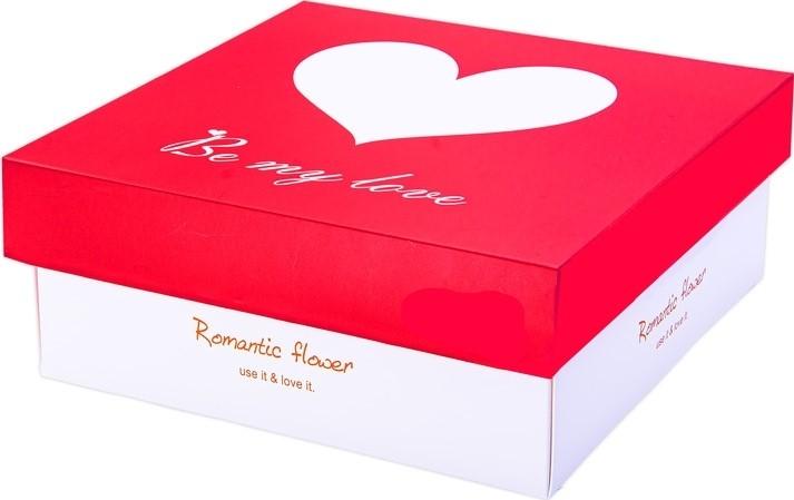 Коробка складная Романтика, Красный/Белый, 23,5*23,5*9,5 см, 1 шт.