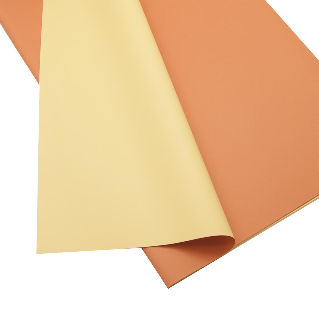 Упаковочная матовая пленка (0,6*0,6 м) Яркая, Терракотовый/Бледно-желтый, 20 шт.