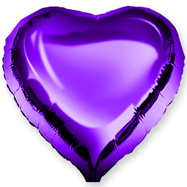 Купить Шар (18''/46 см) Сердце, Фиолетовый, 5 шт.
