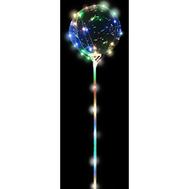 Купить Шар (15''/38 см) Сфера 3D, Deco Bubble в комплекте со светящейся нитью и палкой - ручкой